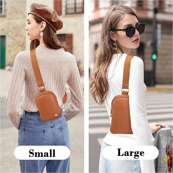 Anti Theft Crossbody Bag for Women, Small RFID Blocking Sling Purse with Zipper Lock for Travel, Vegan Leather