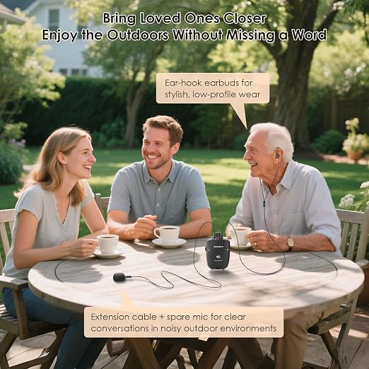 Hearing-Amplifiers for Seniors, Sound-Amplifier with Adjustable Volume & Tone Control, Handheld Pocket Size Hearing Assisted Devices with Replaceable Microphone, Headphones, Earbuds, Batteries