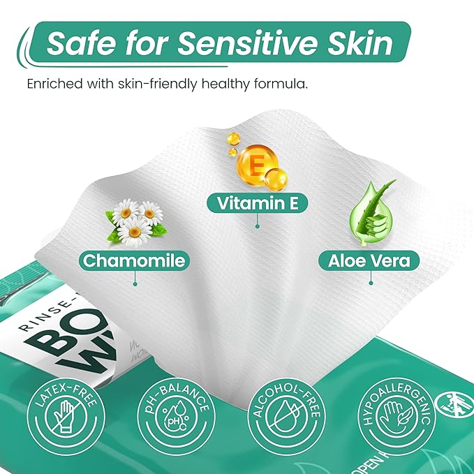 XL Ultra Thick Body Wipes for Adults Bathing No Rinse | 100 Disposable Cleansing Washcloths for Women, Men & Elderly | Infused with Aloe & Vitamin E | Shower Wipes | Great for Travel, Gym & Camping