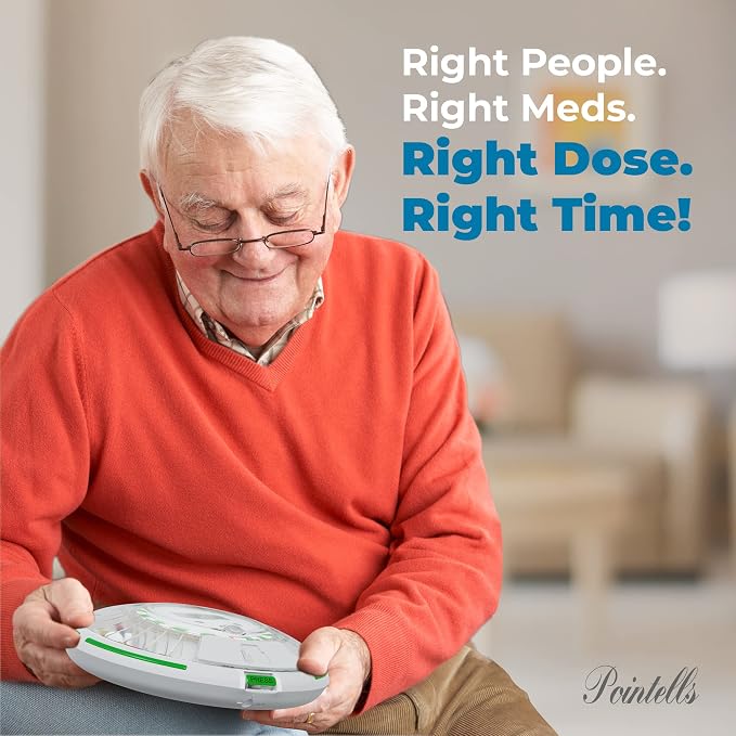 Automatic Pill Dispenser with Sound Alarm for Timed Medicine Organizer - 28 Day Pill Dispenser Machine for Elderly with Alarm, Sound, Light - Timed Medication Dispenser Organizers