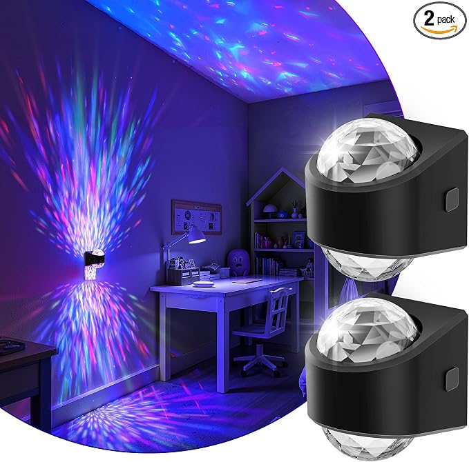 L LOHAS LED Night Light,Night Light for Kids with Dusk to Dawn Sensor | 9 Color Changing, Star Projector Galaxy Nightlight for Playroom Home Decor Party Christmas Birthday Gifts, 2 Pack