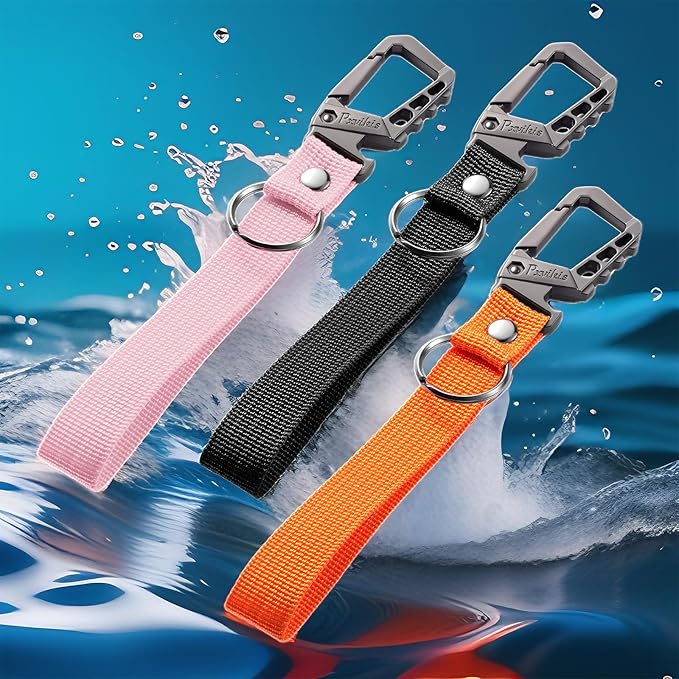 Metal heavy duty key chain carabiner clip bottle opener wrist lanyard ring car key fob unisex for men and women