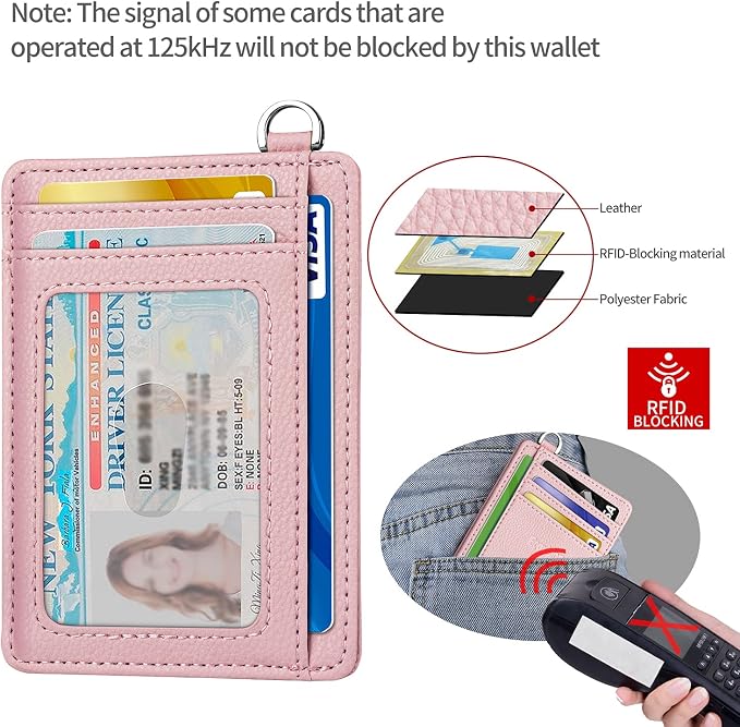 Slim Minimalist Front Pocket Wallet, RFID Blocking Credit Card Holder Wallet with Detachable D-Shackle for Men Women