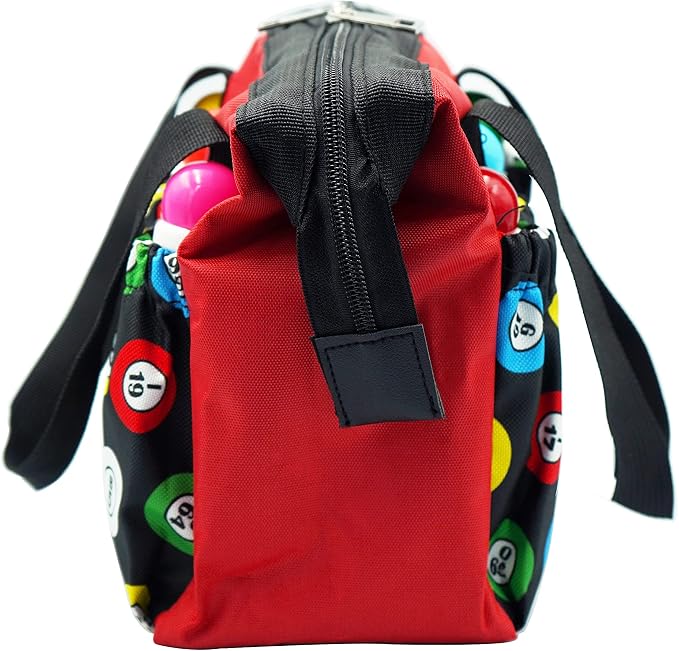 Yuanhe Bingo Dauber Bags with 6 Pockets Red Bingo Tote Bag