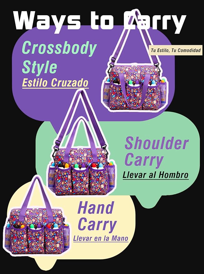 Bingo Bag with Pockets for Daubers Dabbers | Casino Bingo Game Accessories for Adults - Bolsa de Bingo con Bolsillos Violet
