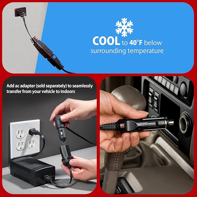 Koolatron 12V Iceless Cooler & Warmer – Portable Electric Cooler/Nevera Portátil Eléctrica for Car Truck Camper Boat, Hard Sided Mini Fridge for Camping Picnic Travel Lunch Food Drinks Office 18 qt