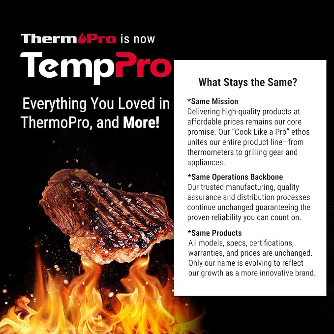 TempPro TempSwift 1 Sec Meat Thermometer Digital for Kitchen Cooking Food | 3.9 inches Long Probe, Calibration, Backlight, Bread Baking Sourdough Liquids Candy Making Accessories (Previously ThermoPro)