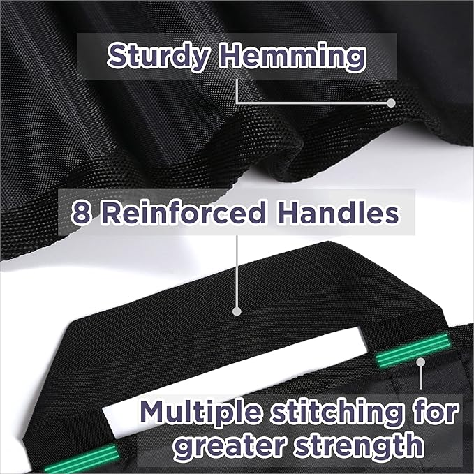 Bed Positioning Pad with Reinforced Handles 48" x 40" Lifting Turning Patient Sheet Transfer Blanket for Caregiver, Bedridden, Elderly, Black