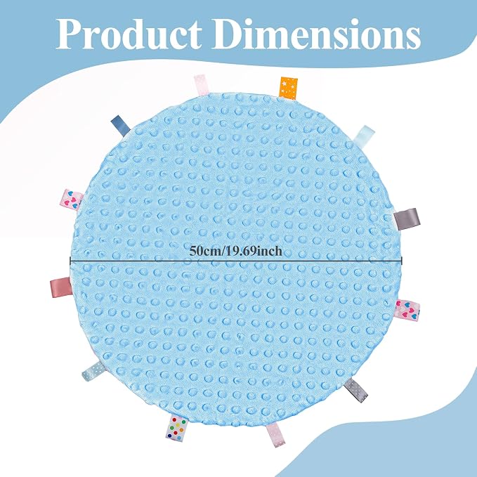 Fidget Blanket for Adults with Dementia, Sensory Mat for Alzheimers Patients, Dementia Activites for Senior (Light Blue, Round - Diameter 50cm / 19.69 inch)