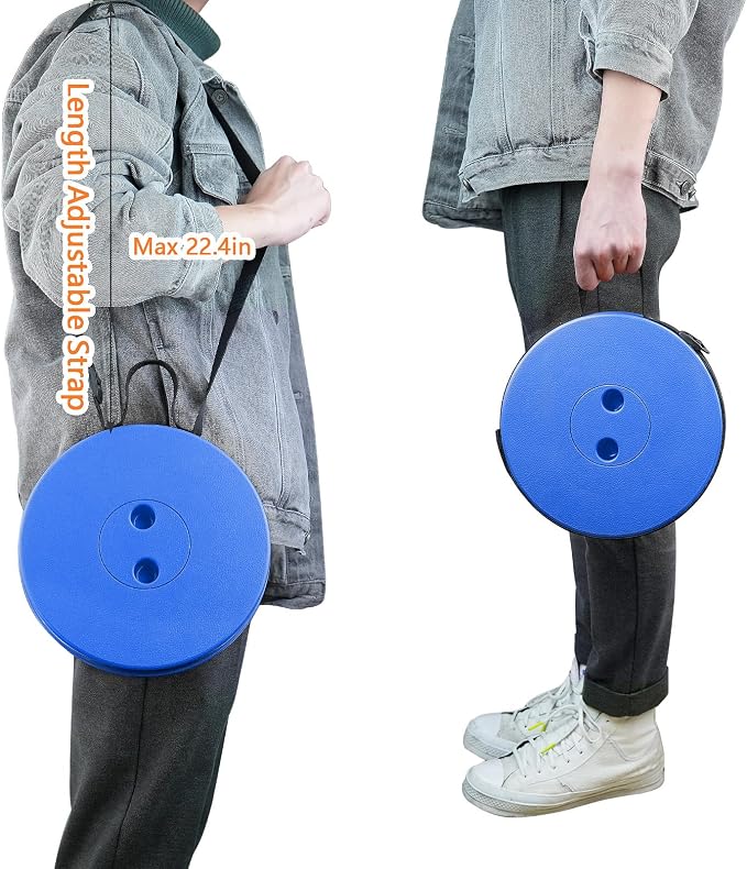 Upgraded Folding Stool Lightweight Yet More Sturdy with Load Capacity 400lbs Portable Collapsible Stool for Camping Fishing Hiking BBQ (All Blue)