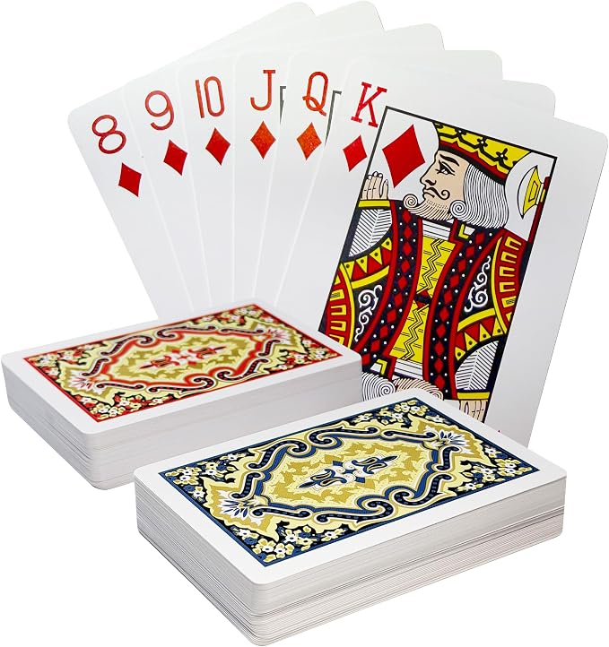 Plastic Playing Cards, 2 Packs Waterproof Poker Decks, Washable & Durable | 2 Packs, Plastic,Waterproof, large Pint，Poker Decks, Washable, Durable