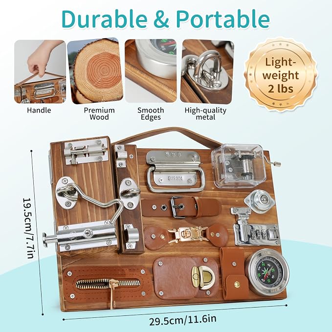 Fidget Busy Board for Adults with Dementia, Calming Activities and Games for Seniors, Dementia Activities for Seniors, Assistance Products Elderly Patients Gift Toys for People with Alzheimers