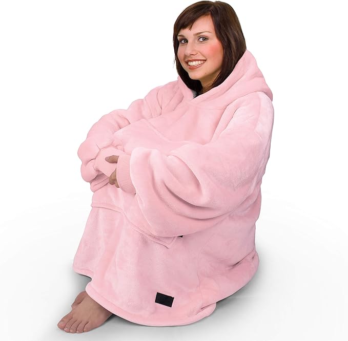 Catalonia Oversized Blanket Hoodie Sweatshirt, Wearable Sherpa Lounging Pullover for Adults Women Men
