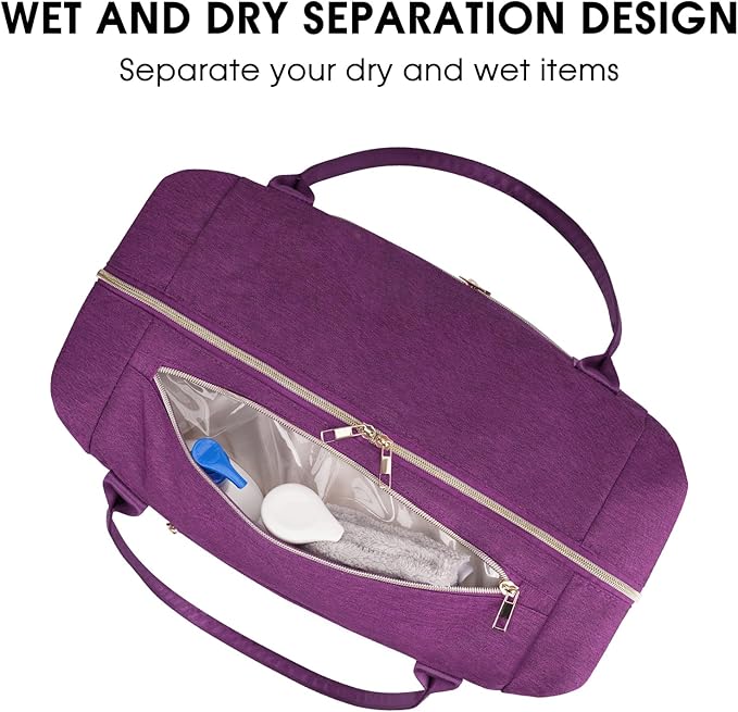 WANDF For Spirit Airlines Personal Item Bag 18x14x8 Underseat with Wet Pocket & Shoe Compartment & Tsa Approved Toiletry Bag
