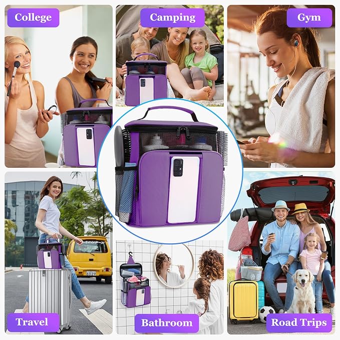 Mesh Shower Caddy,Portable HangingTravel Toiletry Bag Dorm Room Essentials for College Students Girls,Large Makeup Organizer for Full-Sized Toiletries,Travel Essentials for Women Girls Camping Beach
