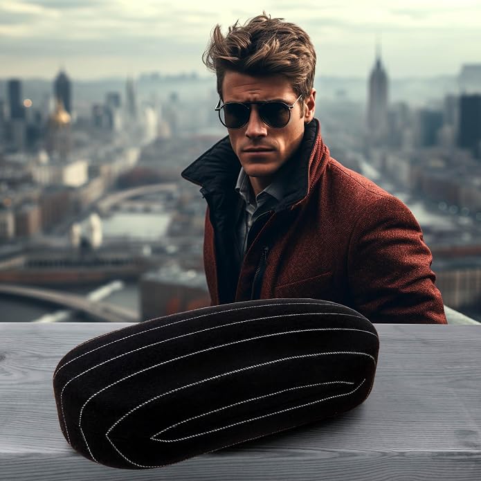 MyEyeglassCase - Large Sunglasses Case - Glasses Holder with Pouch & Cloth - Eyeglass Hard shell Medium - Extra Large frames