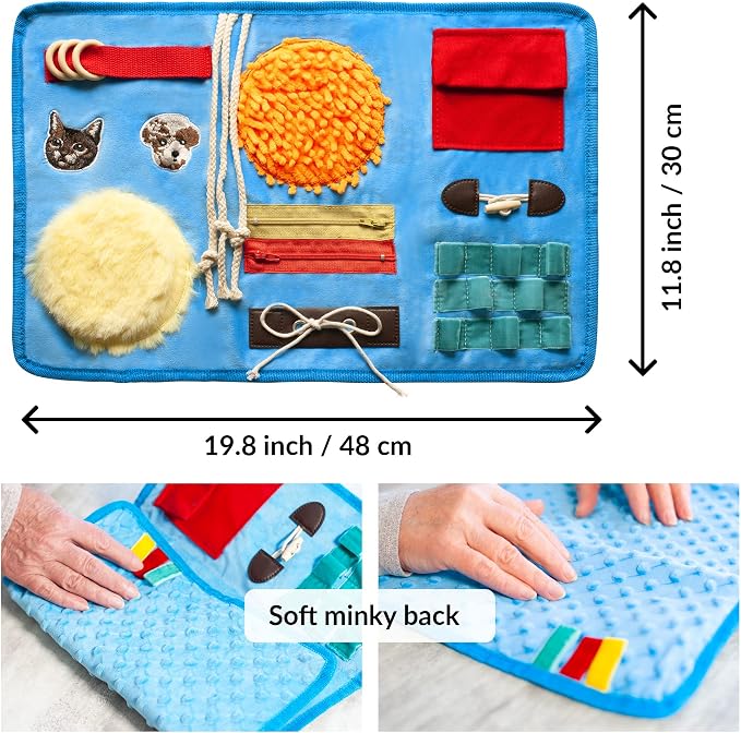 ODOXIA Fidget Blanket for Dementia | Calming & Comforting Dementia Activities for Seniors | Dementia Products for Elderly | Sensory Blanket | Helps with Alzheimer’s, Dementia, Asperger’s, Autism