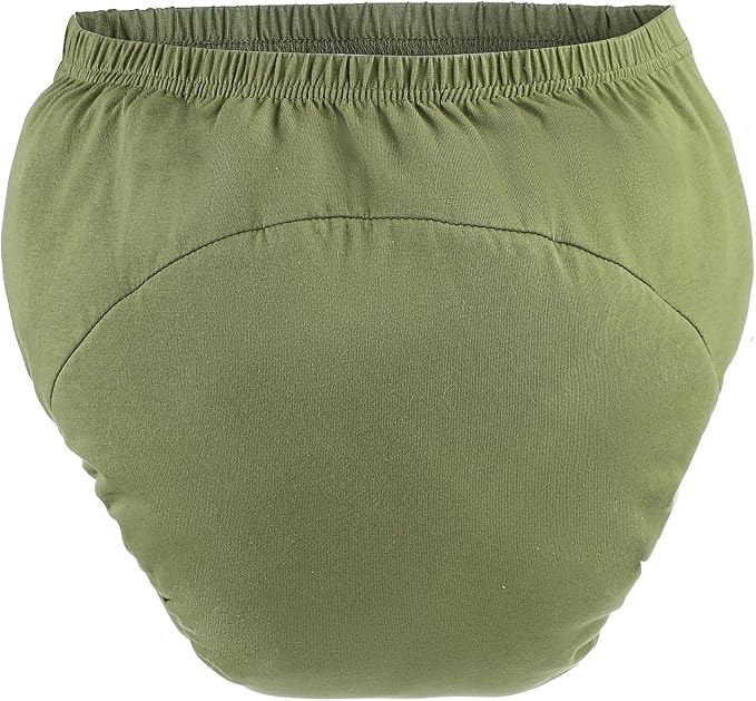 Reusable Adult Diapers Incontinence Adults Leak Proof Cotton Cloth Underwear Washable Elderly Incontinence Cotton Nappies with Button Pull on Cover Pants for Seniors Disability Postpartum