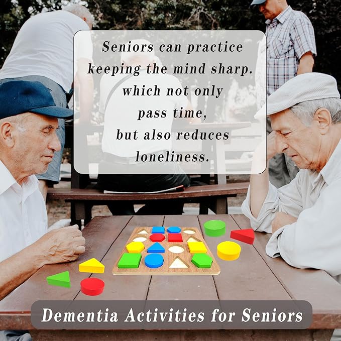 Puzzles Gifts for Dementia,Alzheimers Activities & Memory Games for Seniors,Geometric Cognitive Products for Elderly