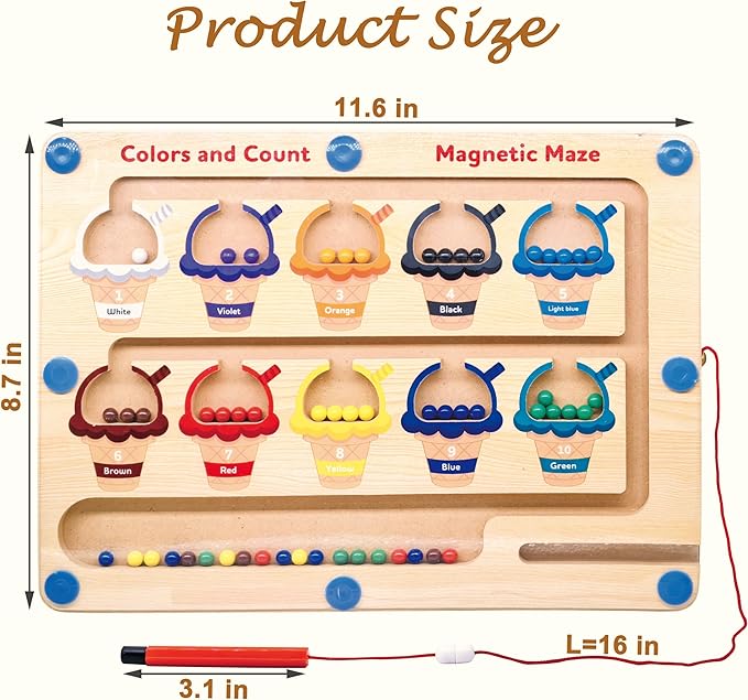 Memory Care Dementia Products for Elderly, Activities for Dementia Seniors, Magnetic Color & Number Matching Alzheimers Games for People With Parkinsons, Fidget Sensory Cognitive Gift Maze Board