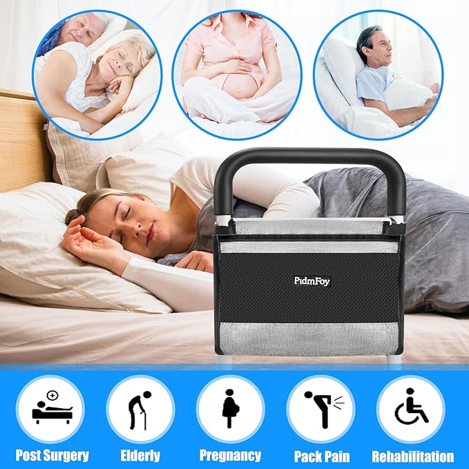 Bed Rails for Elderly Adults Safety, Height Adjustable Bed Cane, Bed Assist Rails for Seniors with Support Feet, Bedrails for Elderly Adults Grab Bar Handrails for Most Genre