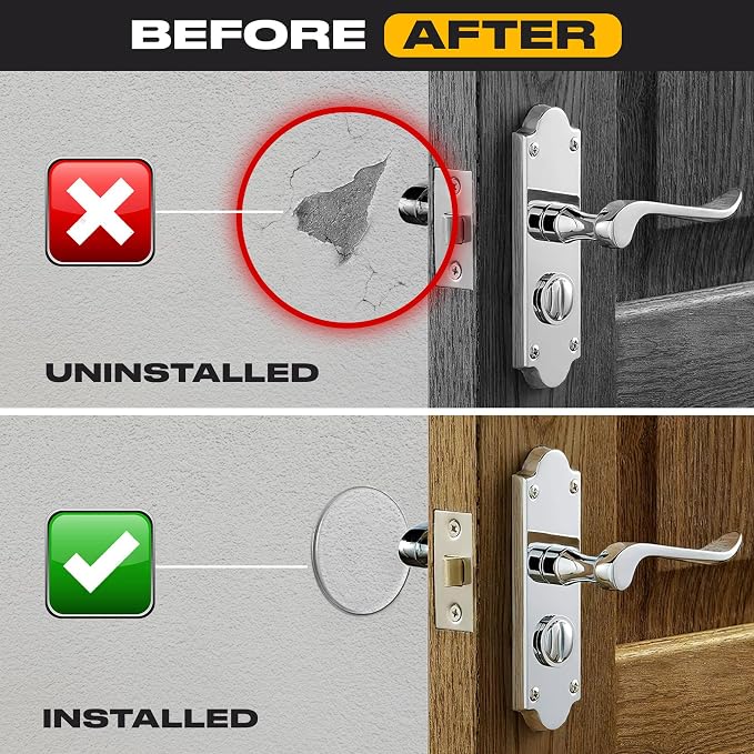 Clear Door Stoppers - Large 3.15" (8 Pack) - Door Stoppers for Wall with Strong Back Adhesive - Quiet and Shock Absorbent Silicone Wall Protectors from Door Knobs - Protects Every Surface