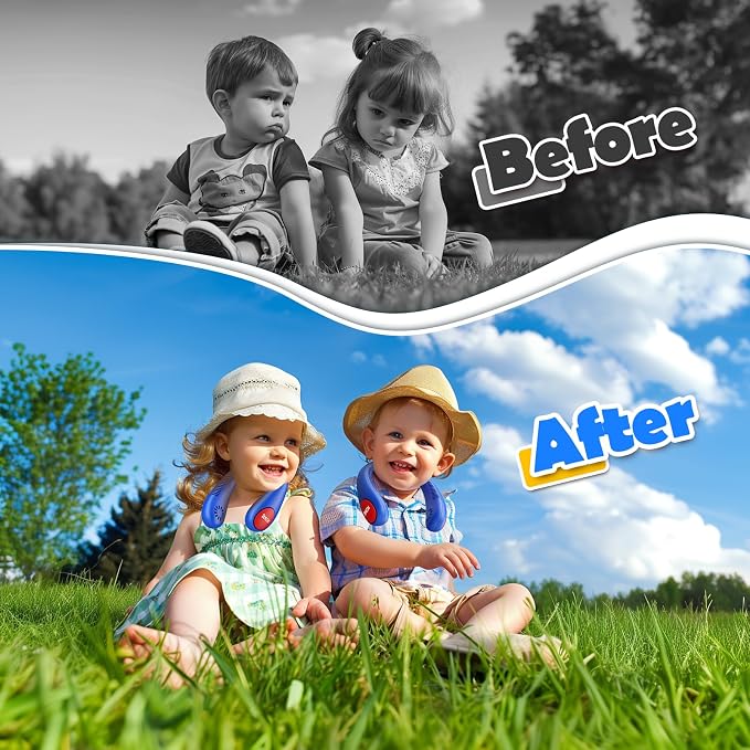 Kids Neck Fan, Portable Bladeless Neck Fan for Kids 4-14Y, 2600mAh Rechargeable Wearable Fan for Girls Boys, 4 Speeds Lightweight Quiet Cooling Fan for Study, Camping, Travel, Summer Essential