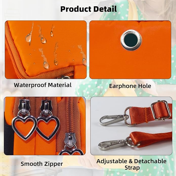 Small Crossbody Bag for Women - Mini Phone Purses with Crossbody Strap and Wallet - Nylon Arm Bag