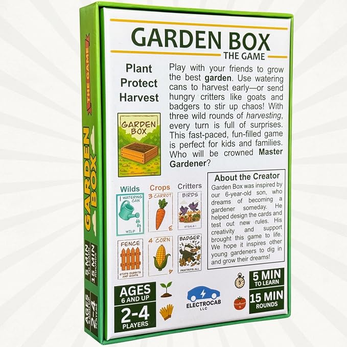 Garden Box: The Game – Cute Gardening Card Game for Family Game Night | Harvest Crops, Steal from Friends & Outsmart Mischievous Animals | 2-4 Players, Ages 6+, 15-Min Rounds