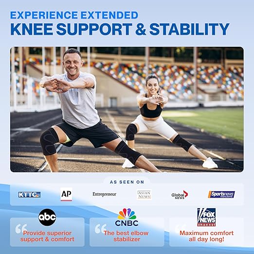 Modvel 2 Pack Knee Brace for Women & Men - Workout Knees Compression Sleeve for Knee Pain Relief Joint Support for ACL, Arthritis, Meniscus Tear Knees Brace for Sports, Rodilleras para Gym Fitness