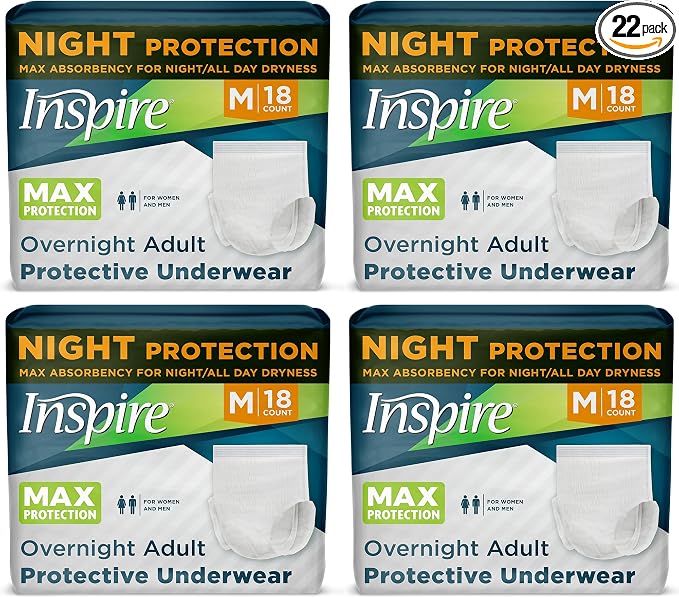 Inspire Adult Diapers Women or Men - MAX Absorbency | Our Most Absorbent and Dry, Incontinence Underwear for Women or Men | Leak Proof Diaper Overnight or Daytime for Heavy