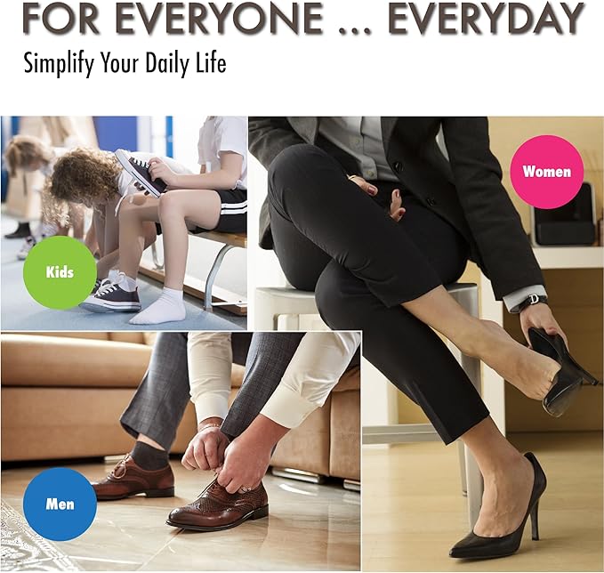 Velette Metal Shoe Horn Long Handle for Seniors - 15" Long Shoe Horns for Men, Women and Kids - Boot Horns, Shoehorn Long-Handle, Shoes Spoon, Stick Helper for Cowboy Boots, Sneakers, Dress Shoes