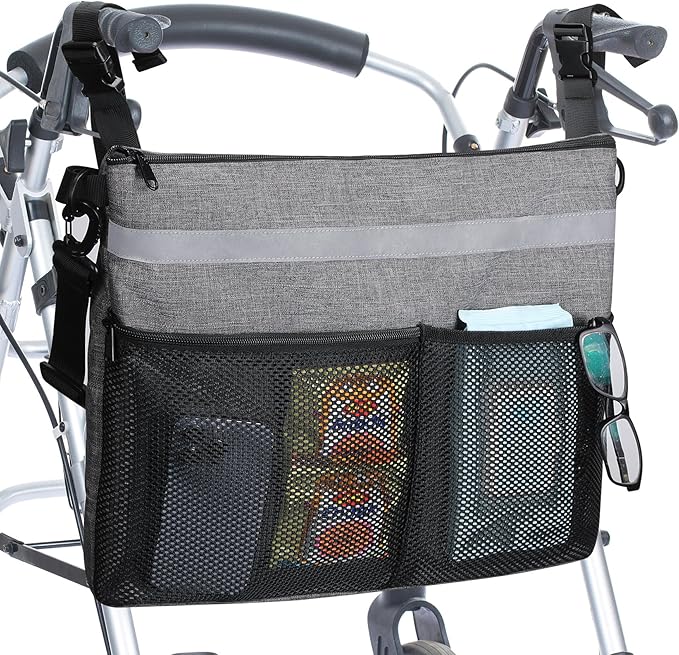 Wheelchair Accessories - Accessible Storage Bag with Multiple Pockets & Zipper Design, Perfect for Seniors and Adults, Wheelchair Backpack to Hang on Back