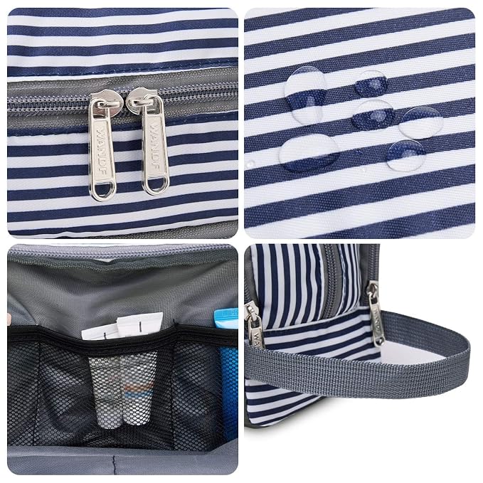 WANDF Travel Toiletry Bag for Men, Small Dopp Kit for Toiletries | Water-Resistant Fabric, Travel Bag for Toiletries, Compact Storage, Shaving Accessories, Weekend Trips