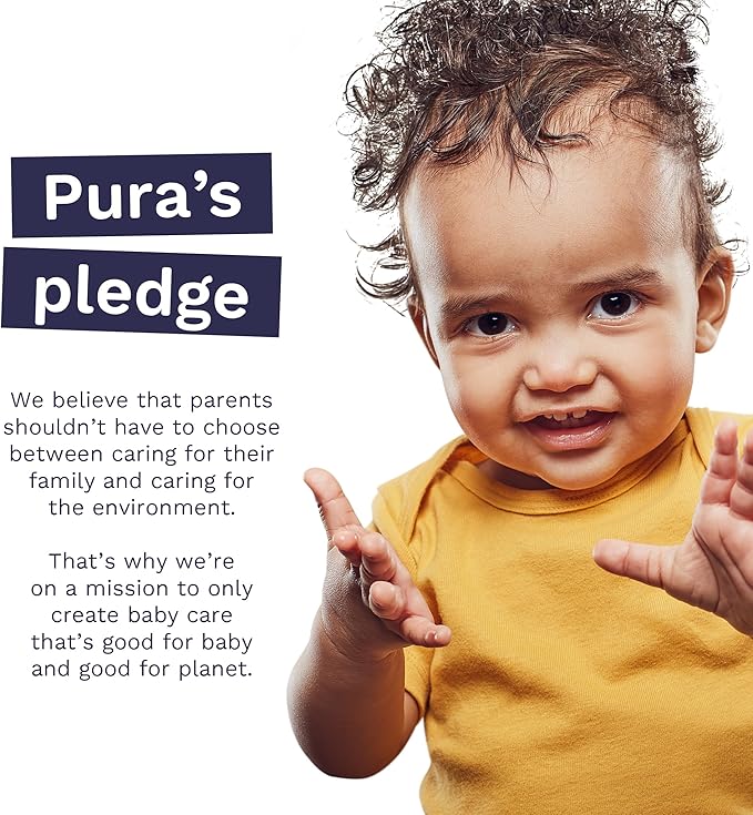 Pura Size 4 Eco-Friendly Diapers (18-31lbs) TCF Hypoallergenic, Soft Organic Cotton, Sustainable, up to 12 Hours Leak Protection, Allergy UK, Recyclable Packaging, 3 Packs of 22 (66 Diapers)