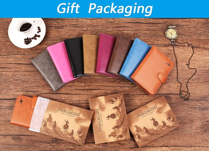 Passport Holder Cover Wallet RFID Blocking Leather Card Case Travel Accessories for Women Men (#Brown)