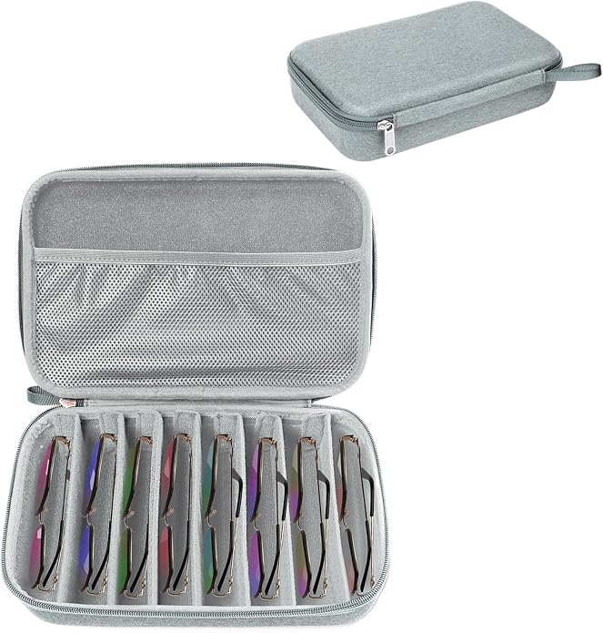 Bukere Travel Sunglasses Organizer Case Adjustable Slot For Multiple Eyeglasses Hard-shell Portable Storage Box for Men Women
