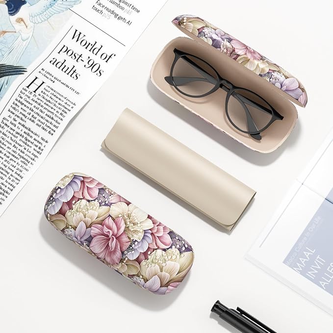 Eyeglasses Case, Hard Shell Protective Case for Glasses, Unisex for Women Men