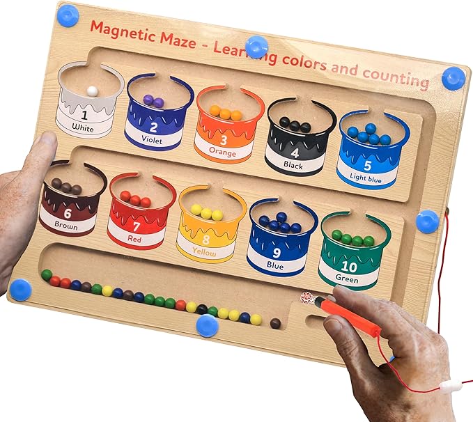 Dementia Activities for Seniors, Cognitive Games for Elderly, Magnetic Color & Number Alzheimers Products for Patients with Parkinsons, Easy Sorting Matching Memory Maze Board Gadgets Gifts