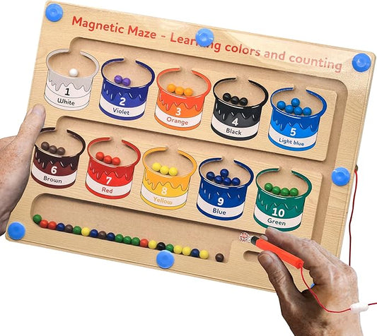 Dementia Activities for Seniors, Cognitive Games for Elderly, Magnetic Color & Number Alzheimers Products for Patients with Parkinsons, Easy Sorting Matching Memory Maze Board Gadgets Gifts