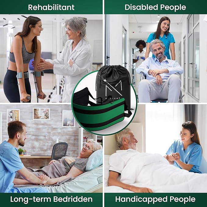 Transfer Sling 300lbs Lift Transfer Chair Elderly Gait Belts for Seniors Disabled Patient Transfer Lifting Strap Home Care Device Lift Sling Mobility Aid Belt Non Slip Bedridden Injured