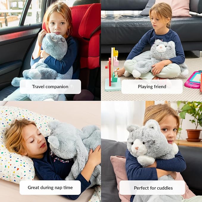 ODOXIA Weighted Lap Pad for Kids 5Lbs | Calming & Comforting | Cat Animal | Sensory Product | Blanket for Special Needs | Carrying Bag Included