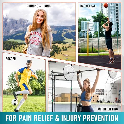 PhysFlex 2 Pack Patella Knee Brace - Knee Support and Pain Relief, Running, Hiking, Basketball, Jumpers Knee, Tendonitis, Adjustable Strap Patellar Tendon Stabilizer (Beige)