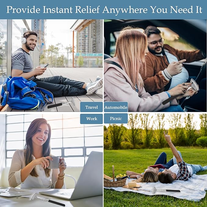 Oversized Extendable Back Scratcher for Men Women Adults, 2 Pack Different-Sizes Telescoping Back Massager, Men Gadgets Fathers Day Dad Gifts for Birthday Christmas Stocking Stuffers