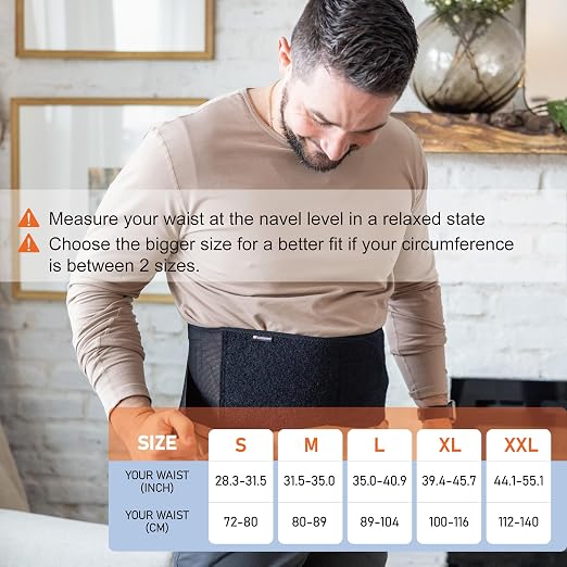 Comforband Copper-Infused Back Support Brace – Lightweight Lumbar Belt with 6 Supportive Stays for Lower Back Pain Relief, Muscle Spasms, Strains, Arthritis, and Sciatica – for Men and Women (Medium)
