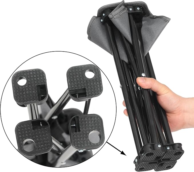 Wind Tour Portable Folding Camping Stool Outdoor Camping Lightweight Samll Chair for Fishing Hiking Gardening and Beach with Carry Bag (Medium Grey -2)