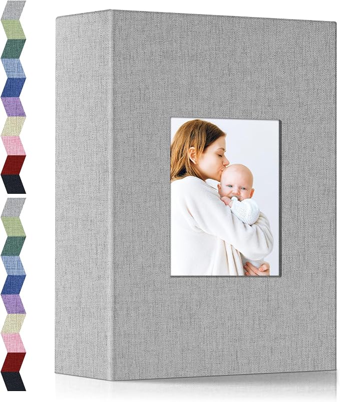 popotop Photo Album 4x6-200 Photos Photo Books with 200 Horizontal Pockets,Linen Cover Albums for Family Wedding Anniversary Baby Vacation Pictures