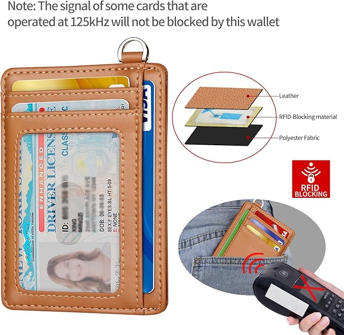 Slim Minimalist Front Pocket Wallet, RFID Blocking Credit Card Holder Wallet with Detachable D-Shackle for Men Women
