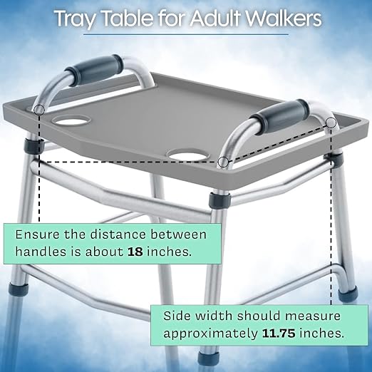 Bluestone Walker Tray- Upright with Holders-Universal Table Fits Most Standard Folding Walkers-Home Mobility Medical Equipment Accessories, 1 Count (Pack of 1) | Mobility Table Tray Fits Most Standard Folding Walkers, Home Mobility Medical Equipment Ac...