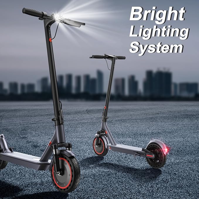 VOLPAM Electric Scooter, 350W/500W Powerful Motor, 8.5"/10" Solid Tires, 19/22Mph, 28/23/21/16 Miles Max Range, Dual Braking